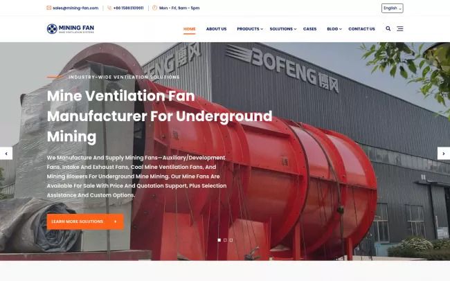 Mine Ventilation Fans Manufacturer