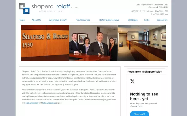 Screenshot of the Shapero & Roloff Co., LPA Website