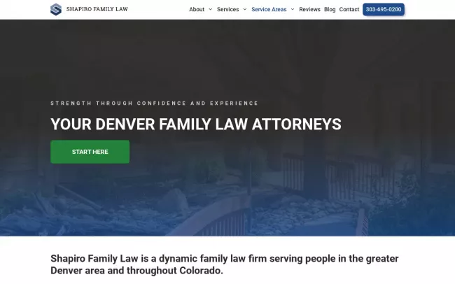 Screenshot of the Shapiro Family Law Website