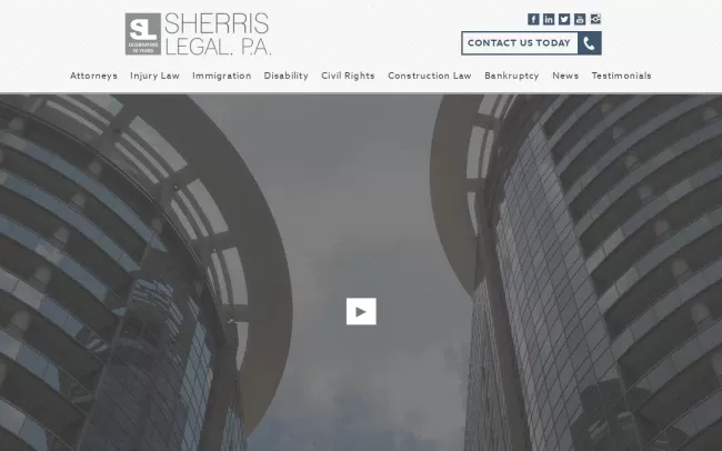 Screenshot of the Sherris Legal PA Website
