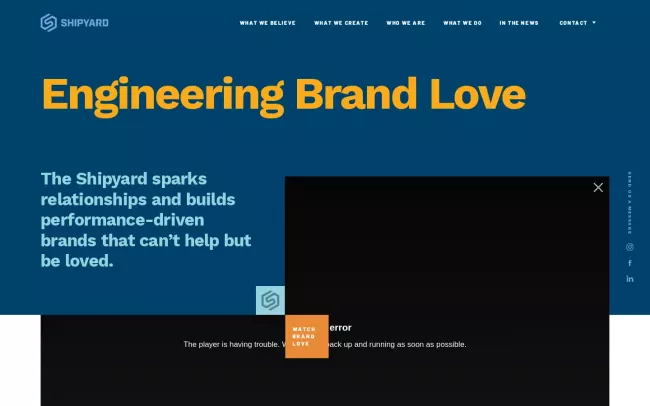 Screenshot of the The Shipyard Website