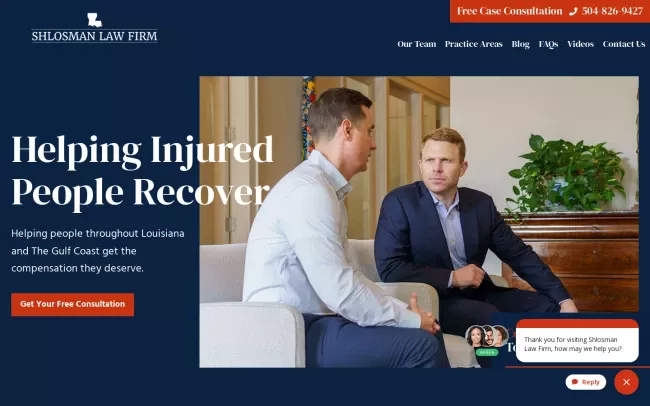Screenshot of the Shlosman Law Firm Website