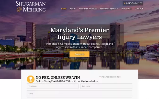 Screenshot of the Shugarman & Mehring Website