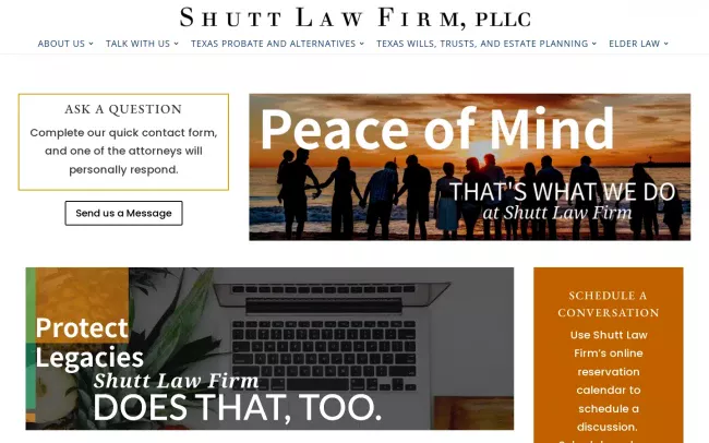 Screenshot of the Shutt Law Firm PLLC Website