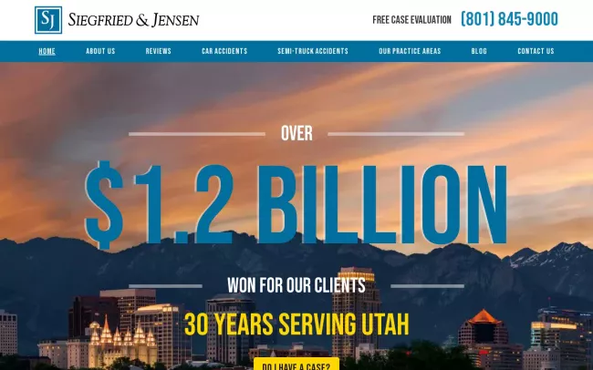 Screenshot of the Siegfried & Jensen Website