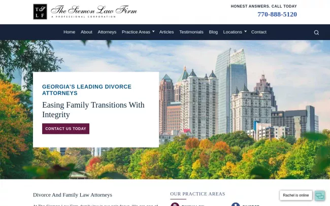 Screenshot of the The Siemon Law Firm Website