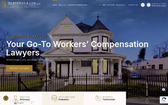 Screenshot of the Silberman & Lam, LLP Website