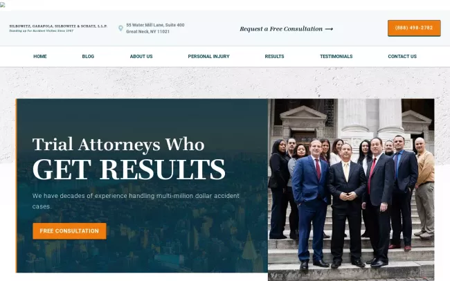 Screenshot of the Silbowitz, Garafola, Silbowitz & Schatz, LLP Website