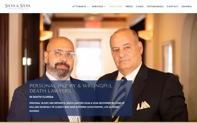 Screenshot of the Silva & Silva, P.A. Website