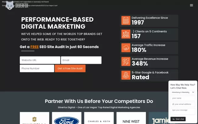 Screenshot of the Silverfox Digital LLC Website