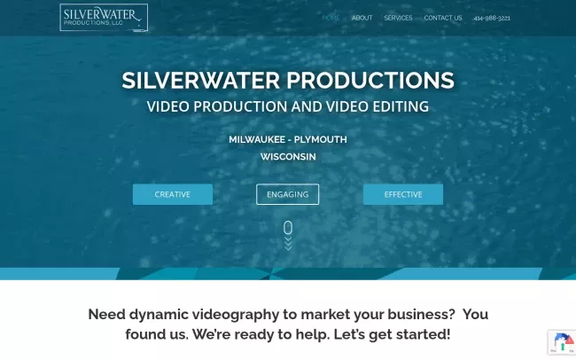 Screenshot of the SilverWater Productions, LLC Website