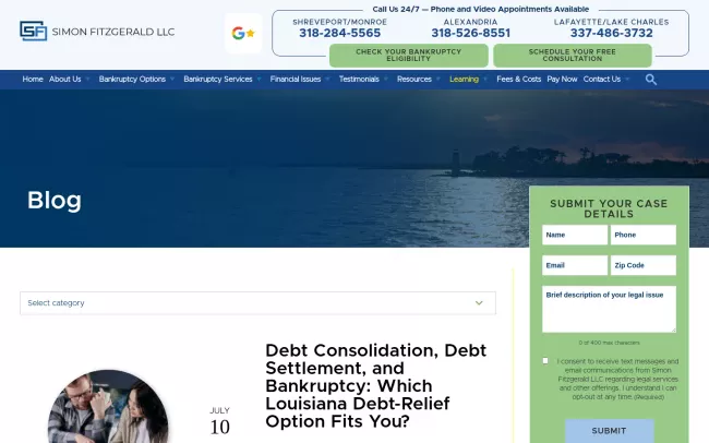 Screenshot of the Simon Fitzgerald LLC Website