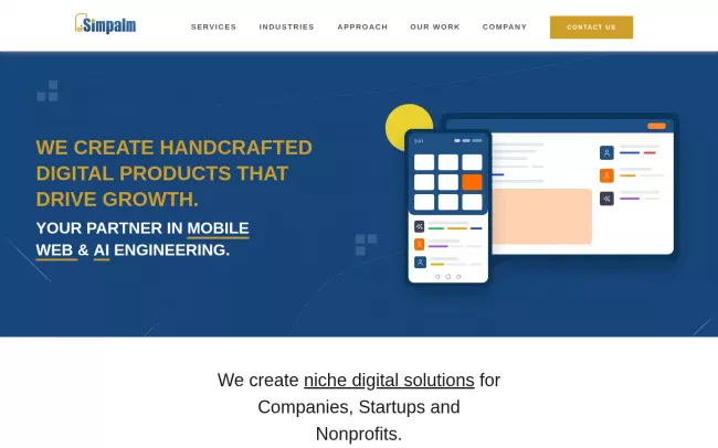 Screenshot of the Simpalm Website