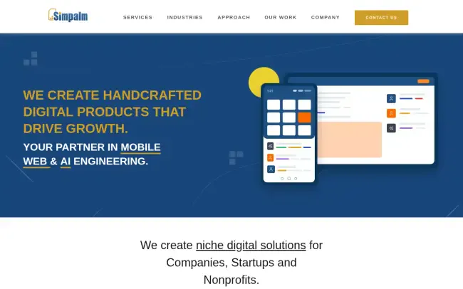 Screenshot of the Simpalm Website