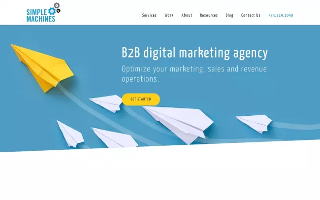 Screenshot of the Simple Machines Marketing Website