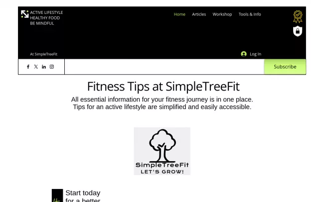 Screenshot of the SimpleTreeFit Blog