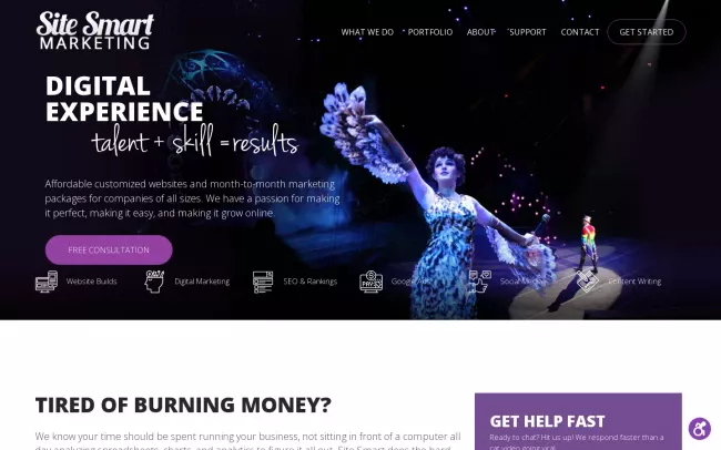 Screenshot of the Site Smart Marketing Website