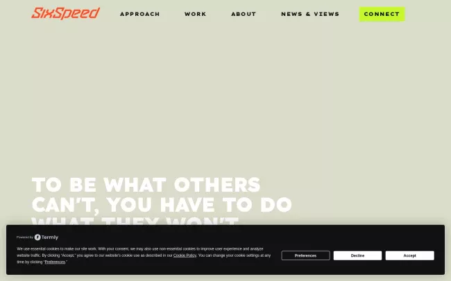 Screenshot of the SixSpeed Website