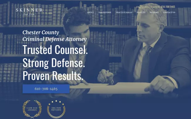 Screenshot of the Skinner Law Firm Website