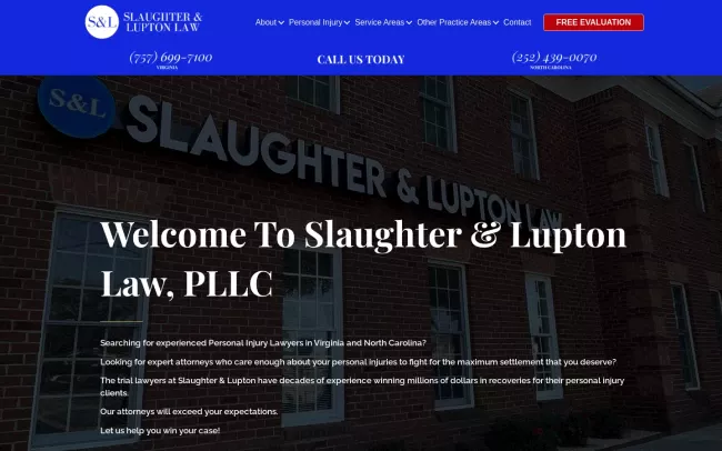 Screenshot of the Slaughter & Lupton Law, PLLC Website