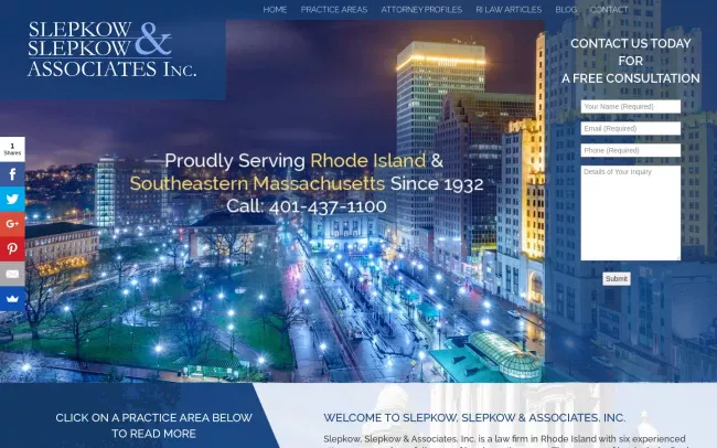 Screenshot of the Slepkow, Slepkow & Associates, Inc. Website