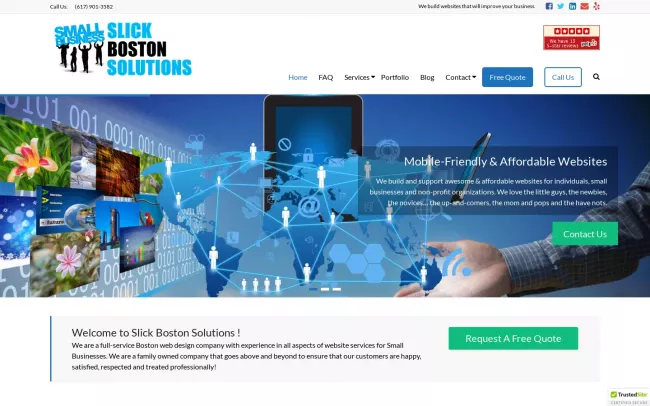 Screenshot of the Slick Boston Solutions Website