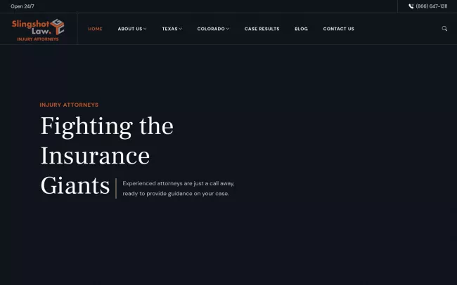 Screenshot of the Slingshot Law (Gibbs & Crivelli) Website
