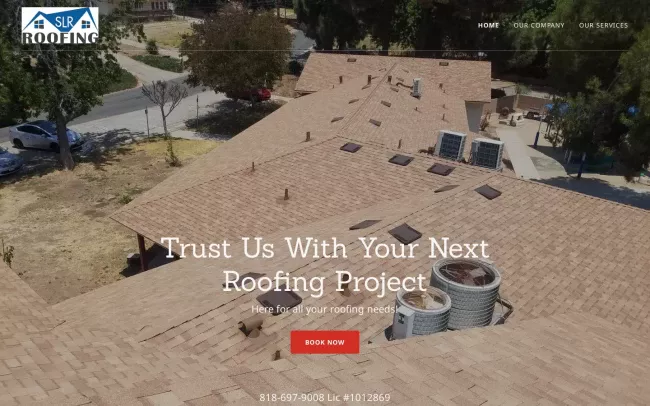 Screenshot of the SLR Roofing Website