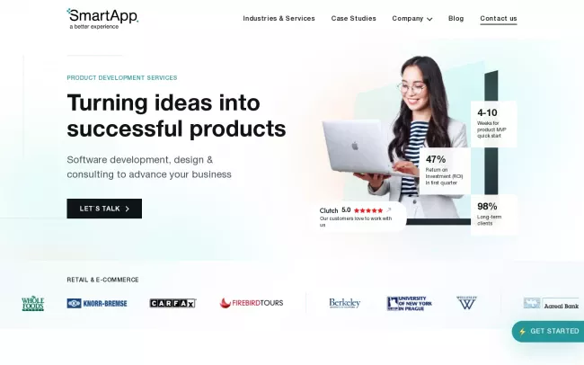 Screenshot of the SmartApp Website