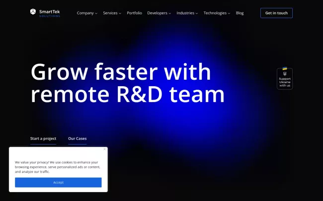 Screenshot of the SmartTek Solutions.LLC Website