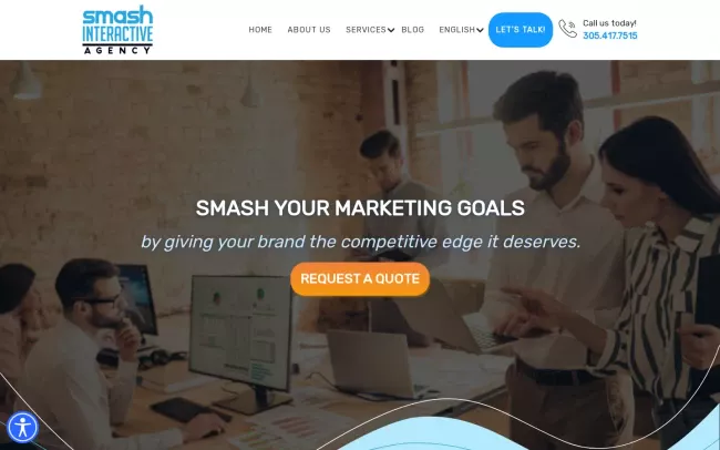 Screenshot of the Smash Interactive Agency | Digital Marketing Agency Miami Website