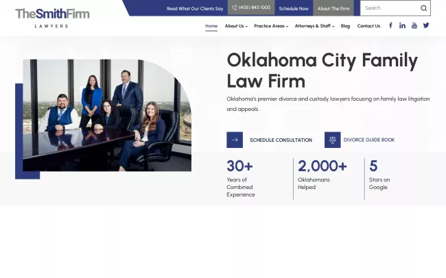 Screenshot of the The Smith Firm Website