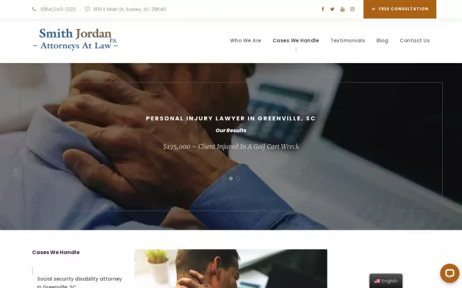 Screenshot of the Smith Jordan, PA Website