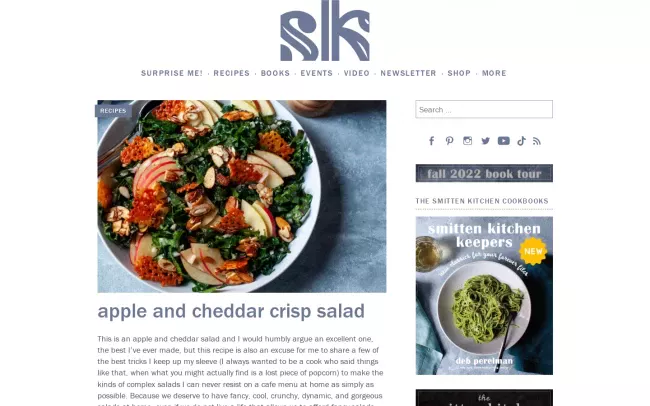 Screenshot of the Smitten Kitchen Blog