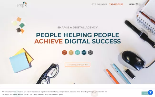 Screenshot of the Snap Agency Website