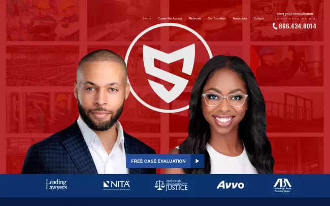 Screenshot of the Sneed & Mitchell LLP - The Injury Team® Website