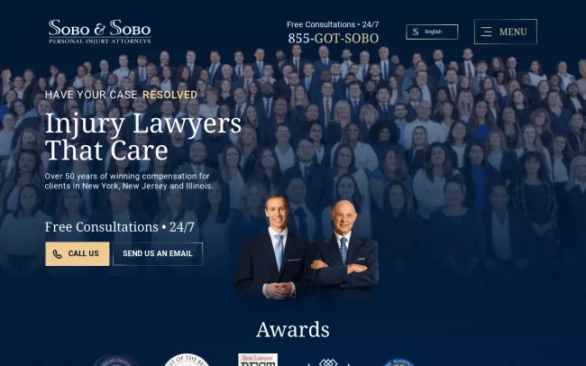 Screenshot of the Sobo & Sobo Website