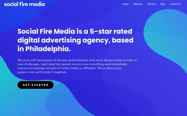 Screenshot of the Social Fire Media Website