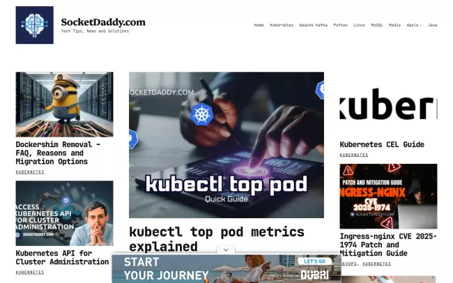 Screenshot of the SocketDaddy.com Blog