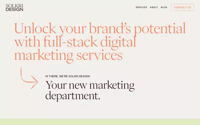 Screenshot of the Solkri Design - Fort Worth Digital Marketing Agency Website