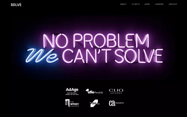 Screenshot of the Solve Website
