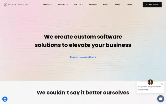 Screenshot of the Solwey Consulting, LLC Website