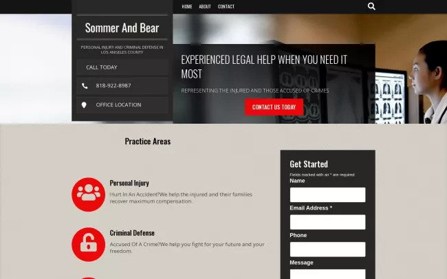 Screenshot of the Sommer and Bear Website