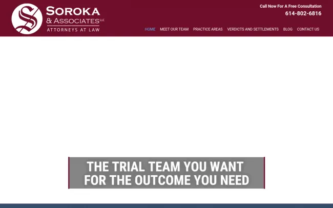 Screenshot of the Soroka & Associates Website