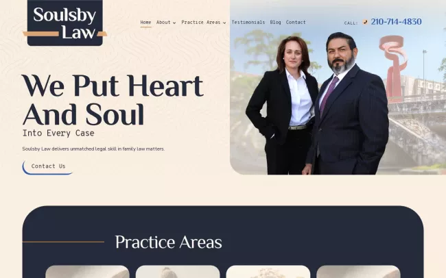 Screenshot of the Soulsby Law Website