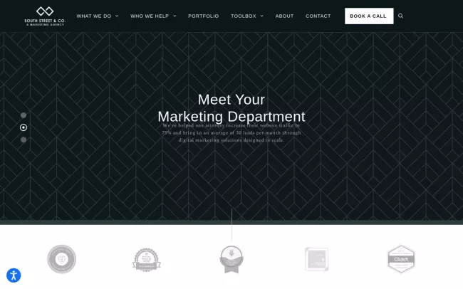 Screenshot of the South Street & Co. Website