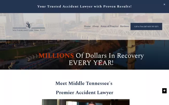 Screenshot of the Southerland Law Firm, PLLC Website