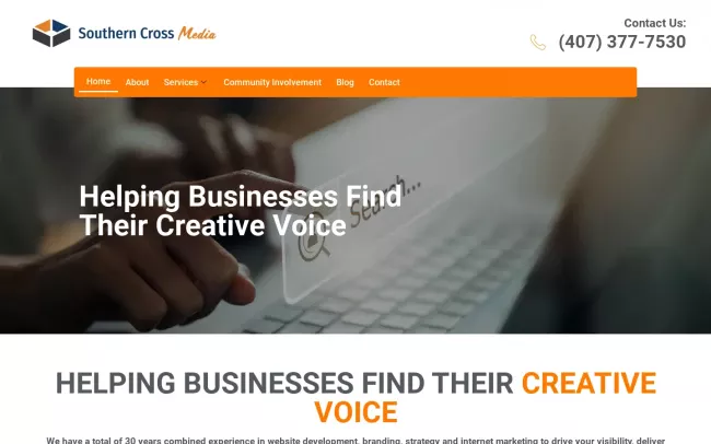 Screenshot of the Southern Cross Media LLC Website