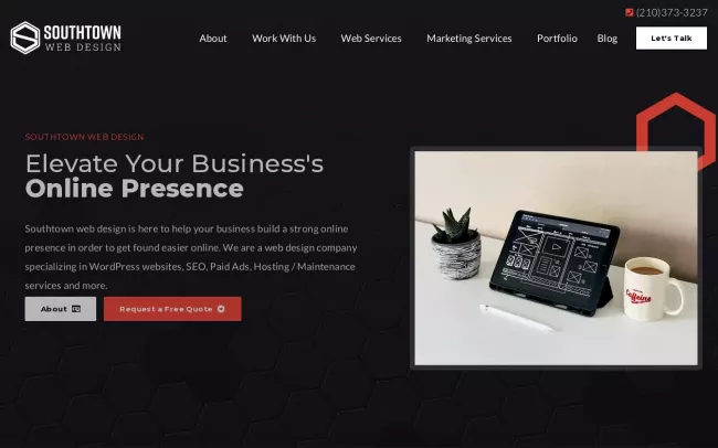 Screenshot of the Southtown Web Design Website