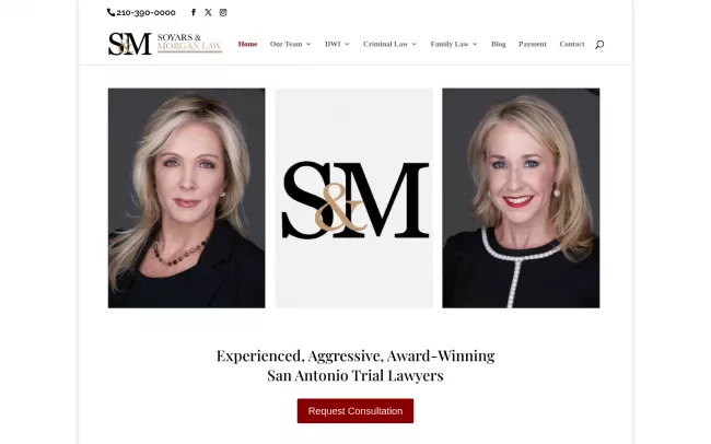 Screenshot of the Soyars & Morgan Law, P.C. Website